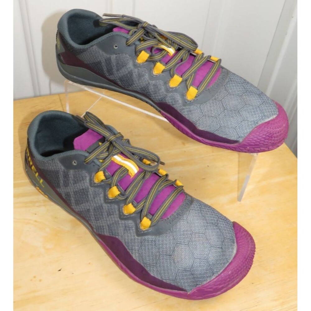 Merrell Vapor Glove 3 Barefoot Running Minimalist Shoes 7.5 Gray Purple J09674 - Picture 2 of 8